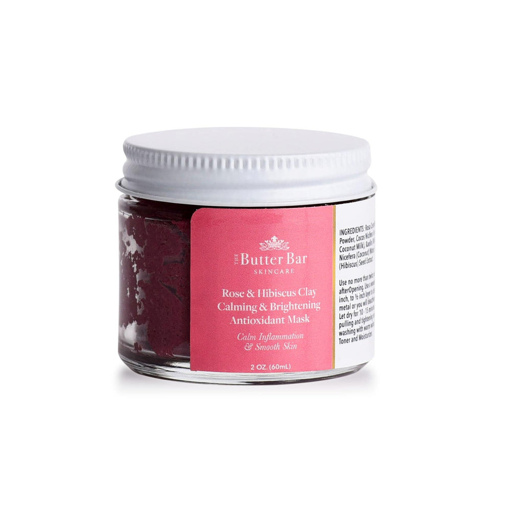 Rose & Hibiscus Clay Calming & Brightening Antioxidant Mask - Natural Skincare